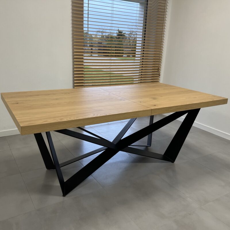 Stół OSLO 200X100 + 2X50 NATURALNY FORNIR DĘBOWY SĘKATY BRUNAT 22-01 (2)