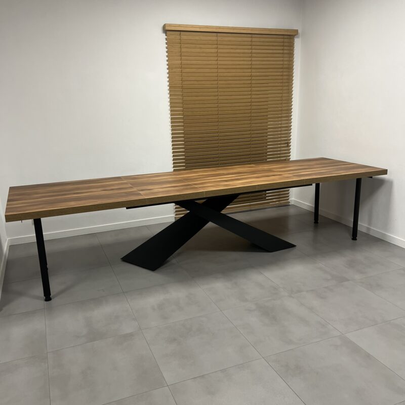 Stół TOLEDO XXL 200X100 + 4X50 DĄB BARAKOWY BURSZTYNOWY K536 RW KRONOSPAN (3)