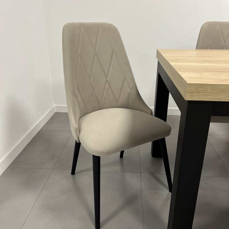 Stół MONACO XXL 160X90 + 3X50 DĄB NEBRASKA + Krzesło IGA CARO T. SPARK 27 (1)