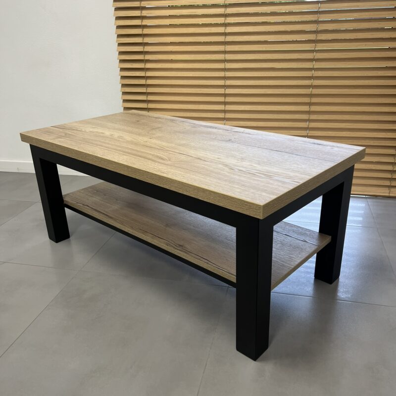Stolik kawowy MONACO MINI Z PÓŁKĄ 120X60 WYS. 50H PRZEŚWIT 15CM DĄB HALIFAX (6)