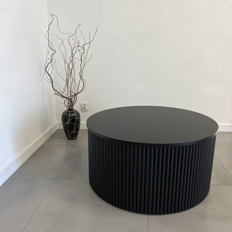 Stolik kawowy RIVO MINI 80 cm średnicy wysokość 40 cm CZARNY (7)