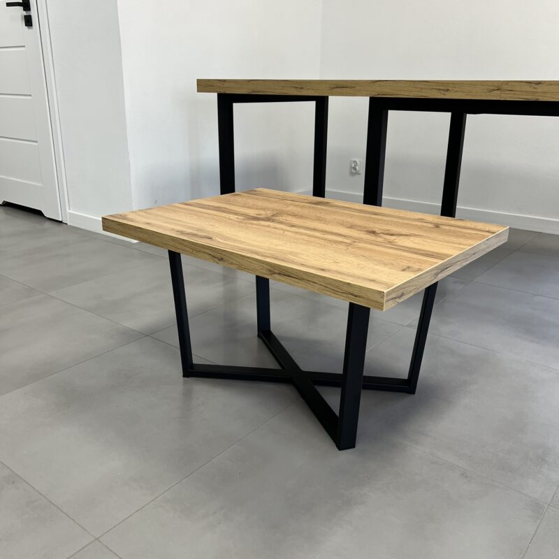 Stolik kawowy X-LOFT 80X60 WYS. 45H 4X2 DĄB WOTAN (1)
